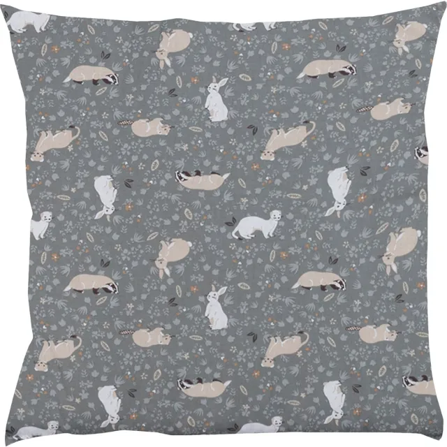 BINK Bedding Sierkussen Bunny 50 x 50 cm - inclusief vulling grijs, wit, beige, bruin, camel