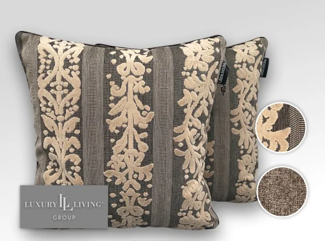 Diva Novita Luxury Living Group - Kwaliteits sierkussens gemaakt van originele Luxury Living Group - Bugatti Artemide Gold fluweel Bruin