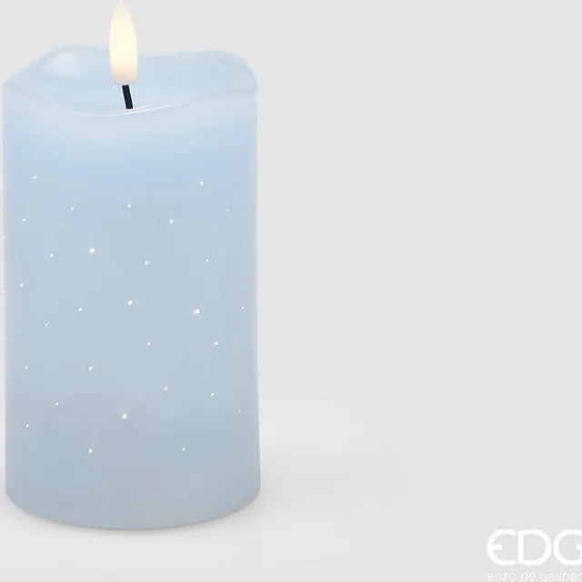EDG - Enzo De Gasperi EDG Enzo de Gasperi - Ledkaars met sterretjes H12.5 Iichtblauw (met timer) lichtblauw