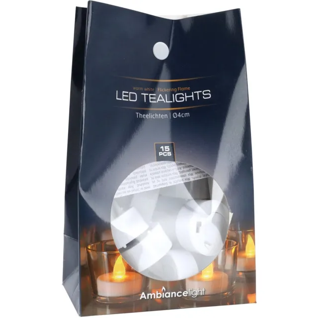 Koopman Homestyle Theelichten - Inclusief 2032 Batterij - Decoratie - Wit 15 stuks Led