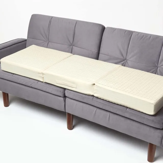 Homescapes bankkussen 150 x 50 cm voor 3-zits, crème - groot orthopedisch zitkussen