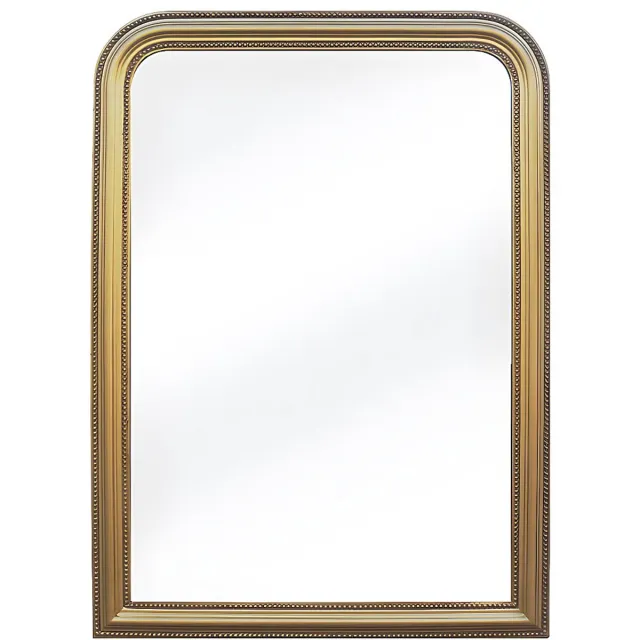 Vente-unique Trumeauspiegel in paulowniahout - H 110 x B 80 cm - Goudkleurig met messingeffect - HELOISE