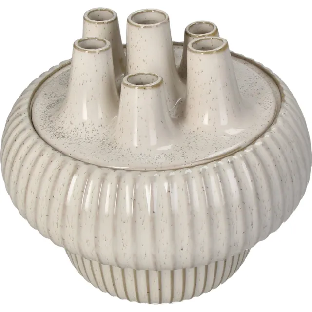 HD Collection Vaas Stoneware Wit 22x22x20.5cm White