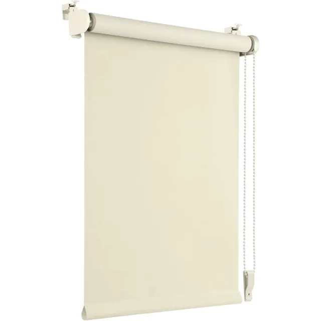 JGS ® Blackout thermisch rolgordijn 95 x 210 cm crème zonder boren met dezelfde kleurcoating Oeko-TEX Standard 100 privacyscherm zonwering Klemmfix voor ramen en deuren