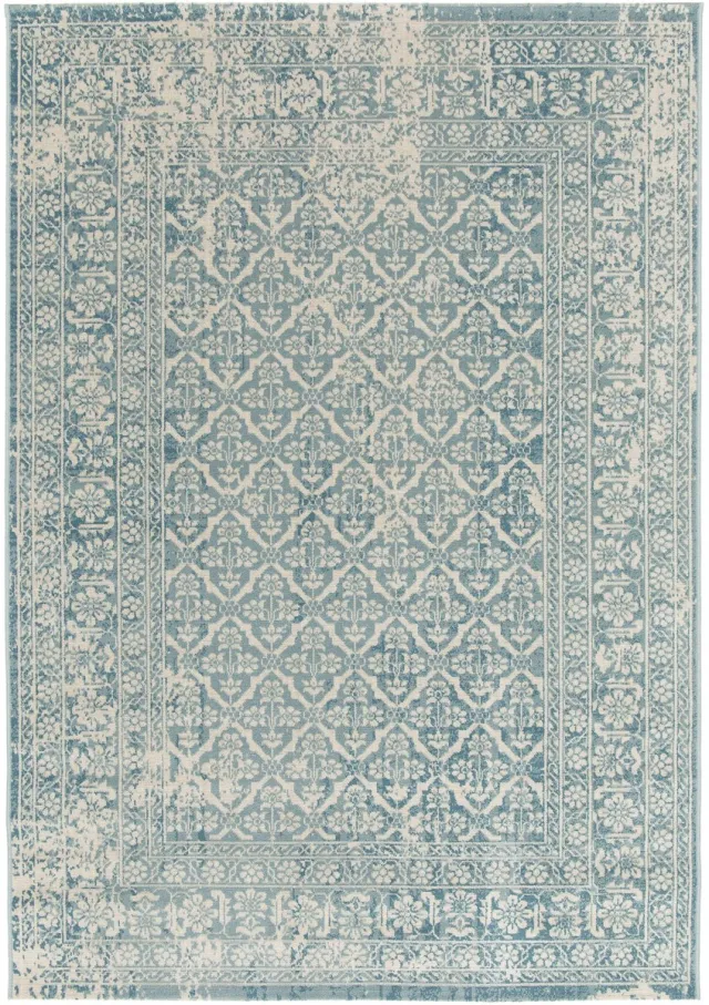 AFK Living Tapijt design in vintage stijl PALATINE blauw