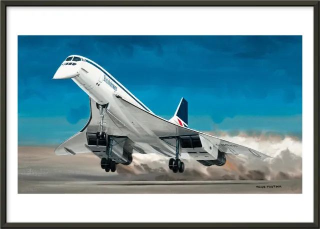 TP Aviation Art Thijs Postma - TP Aviation Art - Poster - BAe Concorde Taking Off - 50x70cm - Frame Kleur