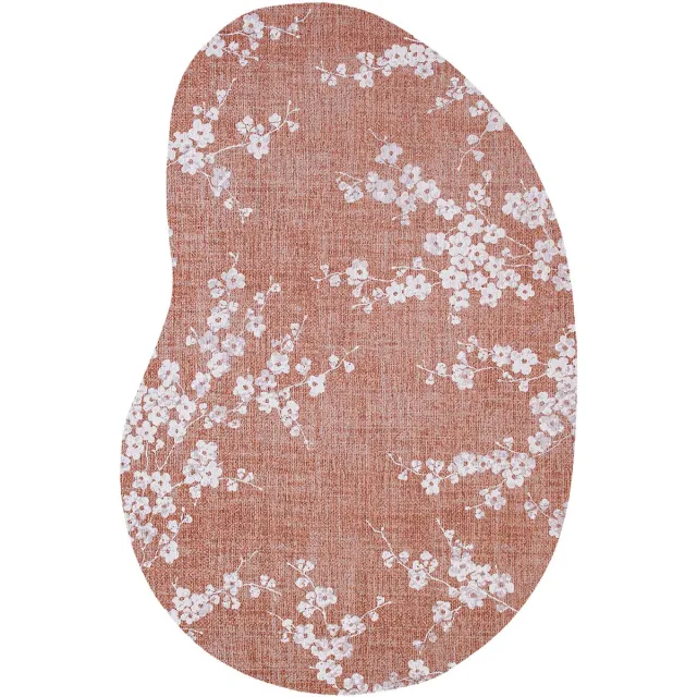 Louis de Poortere Wasbaar Binnen & Buiten Vloerkleed - 235 x 340 cm - Louis De Poortere Sakura Copper Pink - Laagpolig Tapijt - Gerecycled PET - Made in Belgium - Circulair Roze