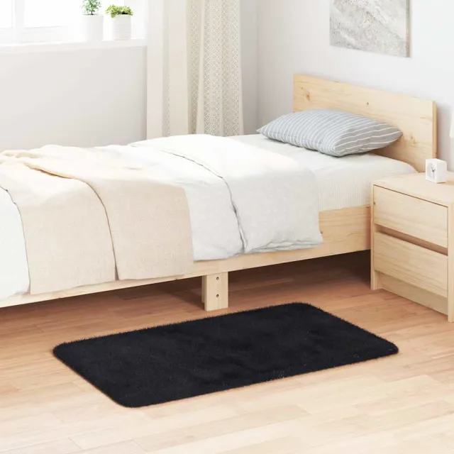 vidaXL Hoogpolig vloerkleed NAVARRA 60x100 cm polyester zwart, foto 2