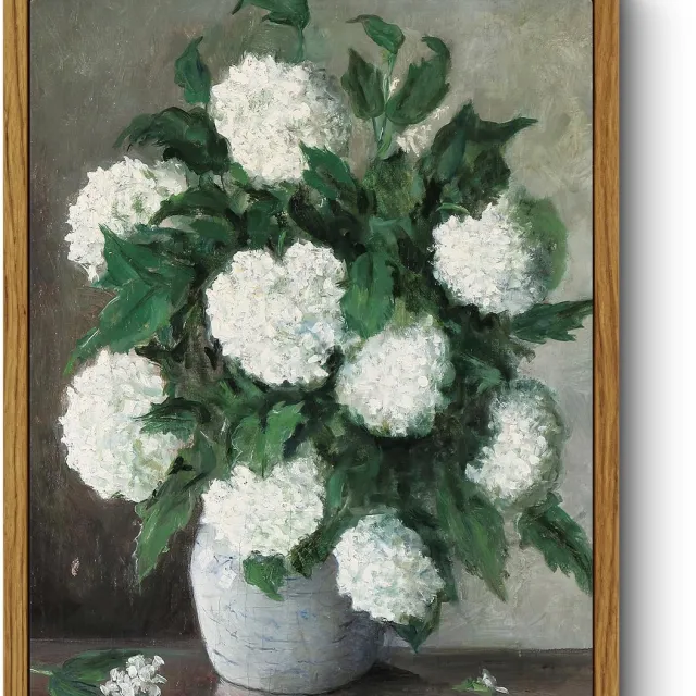 Ibenzoa Elegante Vintage Canvas Wanddecoratie met Bloemenmotief voor Diverse Kamers groen
