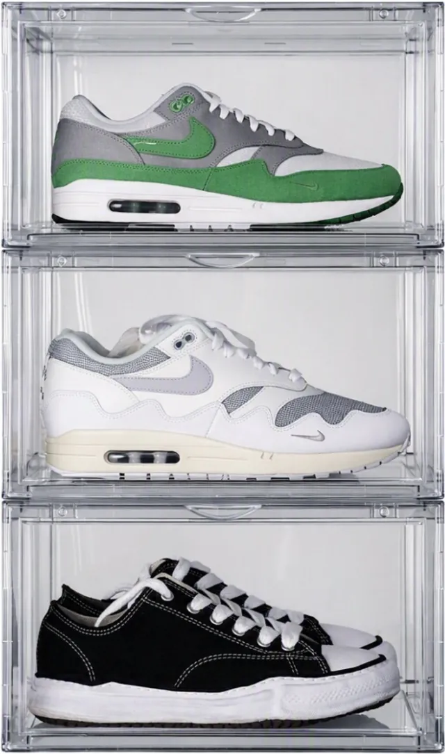 Sneakerstack Sneakerbox Transparant – 3 stuks - Stapelbare Schoenenbox – Past tot schoenmaat 48 – Premium Opbergbox