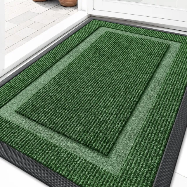 Homaxy Deurmat Binnen - Droogloopmat - Antislip Deurmat - Schoonloopmat - Wasbaar - groen - 61X91.5cm
