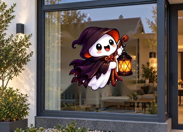 De Stickerman Halloween Raamsticker 30cm Breed Herbruikbaar Weerbestendig (KV12) Multi