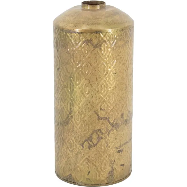 homebound by ky Metalen vaas peach | 6x18x40cm | bloemenvaas metaal Goud