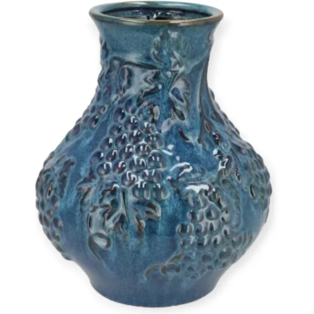 DK design Daan Kromhout - Vaas - Inga Grape - Keramiek - Blauw - 24x24x27cm