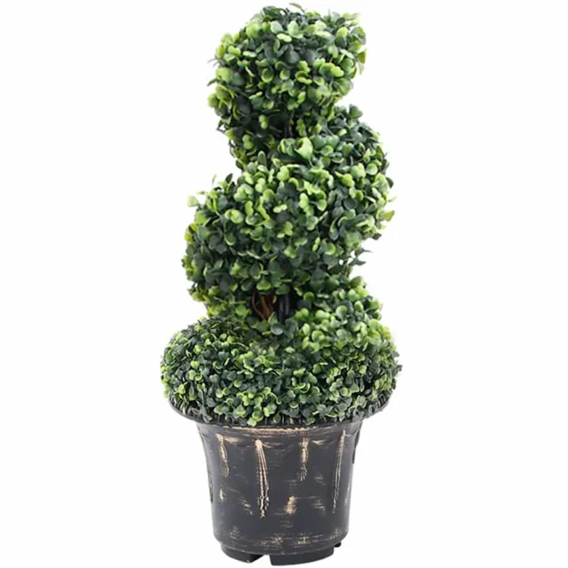 vidaXL Kunstplant met pot buxus spiraal 59 cm groen