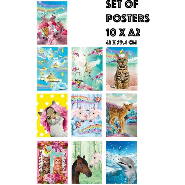 Kunstboer Fantasie Poster Set 10 stuks Multicolour