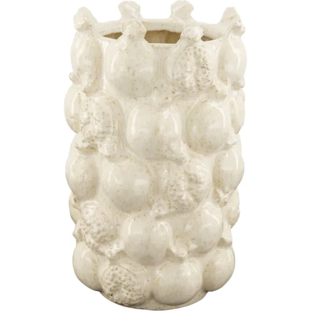 Dijk Natural Collections Granaatappelvaas van Keramiek Crème 23cm hoog