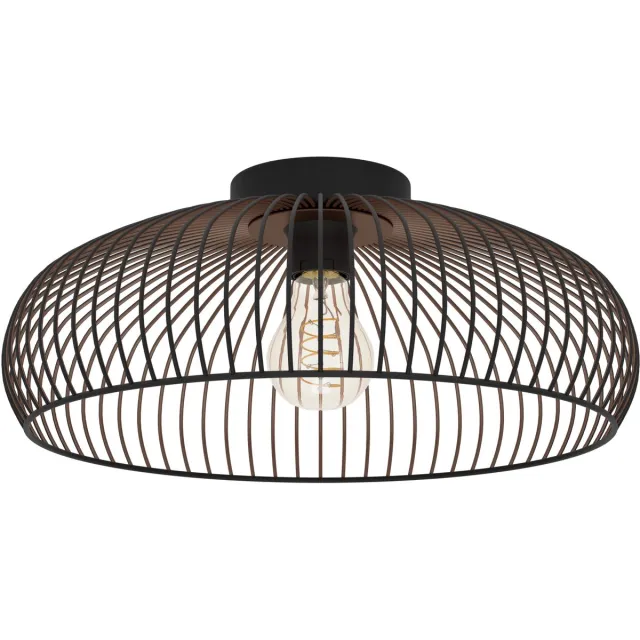 Eglo Almanzora Plafondlamp - Wandlamp - E27 - Ø 43 cm - Zwart/Koper