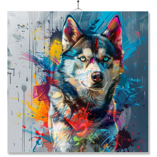 MC Living Tegel Met Opdruk | Geschenk | Dier | Graffiti | Husky Ontwerp 1