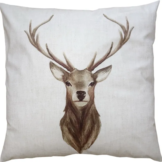 Clayre & Eef Kussenhoes 45x45 cm Beige Bruin Polyester Hert