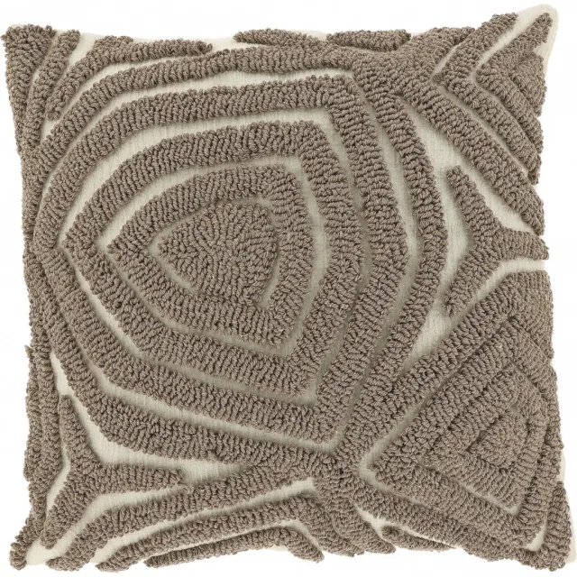 Unique Living Sierkussen Corfu - Stof - Taupe - 45 x 45 x 0 cm (BxHxD)