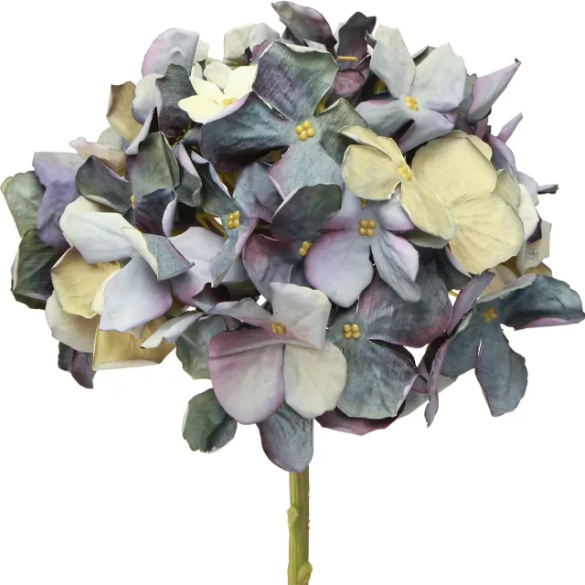Viana Kunstbloemen in blauwe hortensia groot Ø15cm L58cm 2st