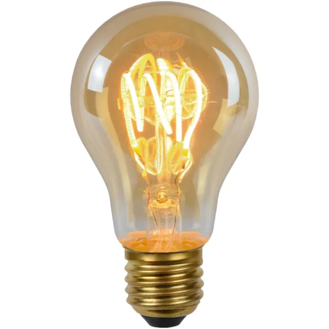 Lucide A60 - Filament lamp - Ø 6 cm - LED 3 StepDim (Memory) - E27 - 1x4,9W 2200K - Amber Transparant