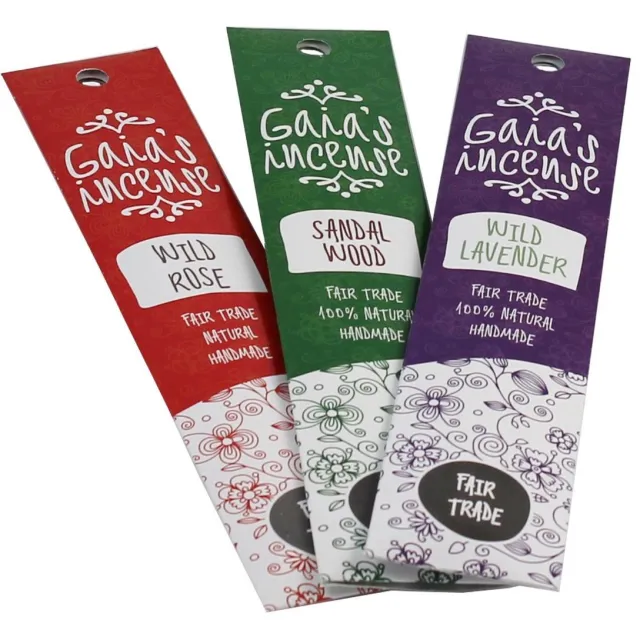 Gaia's Incense Gaia’s incense wierook Roos Sandelhout Lavendel combipak 3 pakjes rose