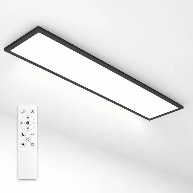 LOVHAUS LED Paneel 120x30 cm – 40W 4400 lm – Dimbaar – Afstandsbediening – Zwart – 3000K-6500K