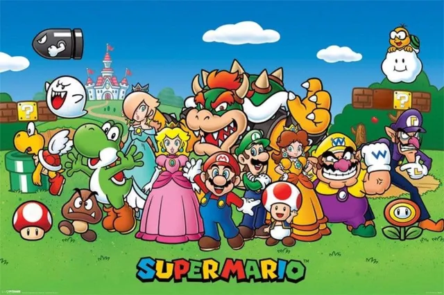 SUPER Mario Bros poster 61 x 91,5 cm. Multi color