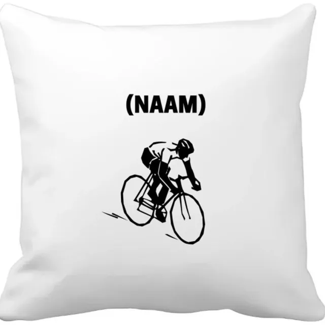 Akyol wielrenner met je eigen naam Kussen hoes - Wielrennen - sport liefhebbers - mensen die houden van wielrennen - verjaardagscadeau - verjaardag - cadeau - kado - geschenk - gift - 40 bij 40 cm Multicolor
