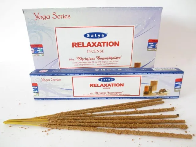 Satya Nag Champa Yoga Series Relaxation wierook 12 x 15 gram col