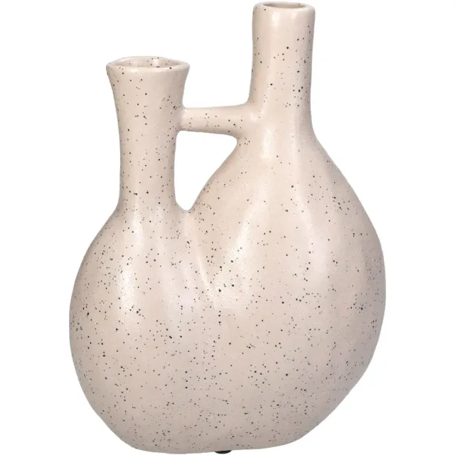 HD Collection Vaas Modern Ivoor Keramiek met spikkels - Organisch, stijlvol design Beige/Creme