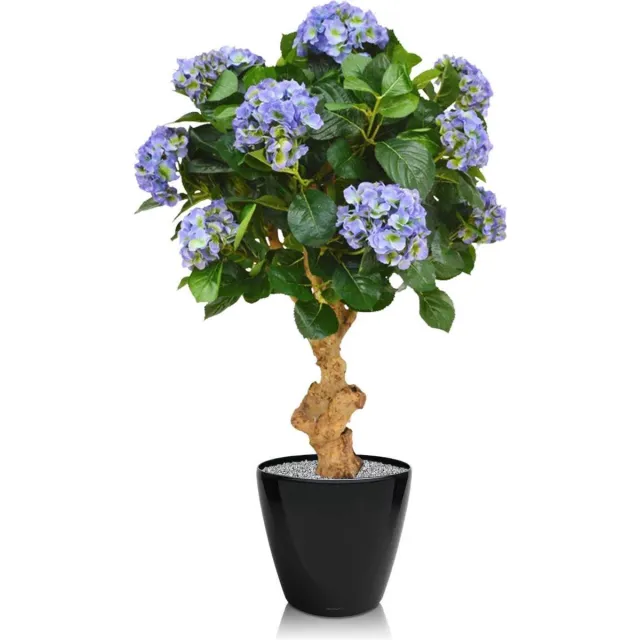 maxifleur Kunstplanten Hortensia deluxe kunstplant op stam 90cm - blauw Lila