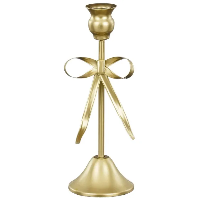Mica Decorations Kerst kandelaar strik - goud