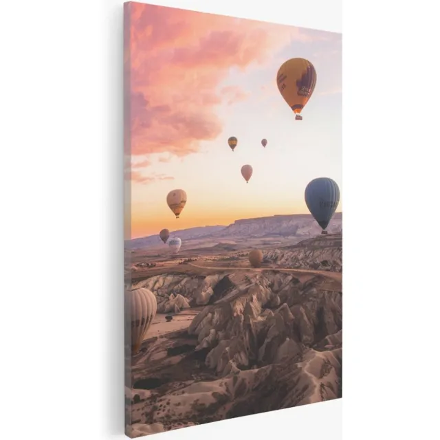 Saammp Canvas Schilderij - Cappadocia - Natuur - Landen - 80x120 - Foto op canvas - Wanddecoratie - Muurdecoratie Woonkamer - Slaapkamer decoratie - Canvas Print Multicolor