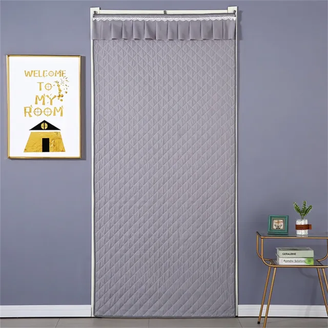 Famanu Deurgordijn voor warmte-isolatie, thermisch en akoestisch, geschikt voor binnen en buiten, 80 x 200 cm, kleur grijs, ideaal voor de winter en het verminderen van geluid