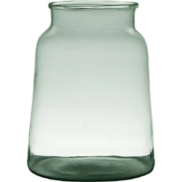 Hakbijl Glass Boemenvaas - transparante/grijs - gerecycled glas - 30x23 cm - vaas voor bloemen/takken