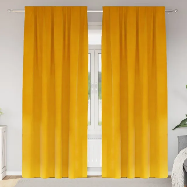vidaXL Gordijnen 2 st Mosterdgeel 140 x 260 cm fluweel