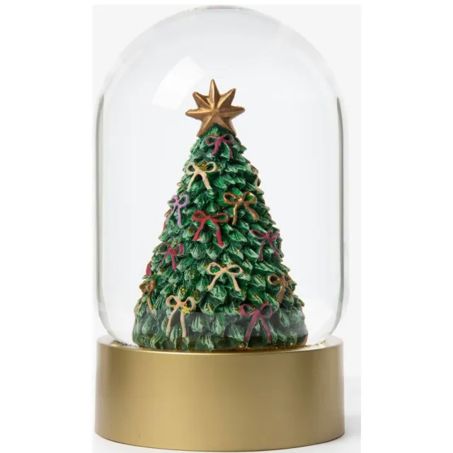 Sissy-Boy Sneeuwbol met kerstboom met strikjes (9,5 cm) (ø9.5 cm) Goud