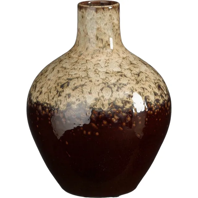 Goossens Vaas Amalia - bruin - keramiek - 24 x 30 x 24 keramiek bruin