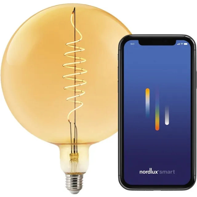 Nordlux G200-lichtbron-smart-filament-E27-amber-deco spiral-2200K