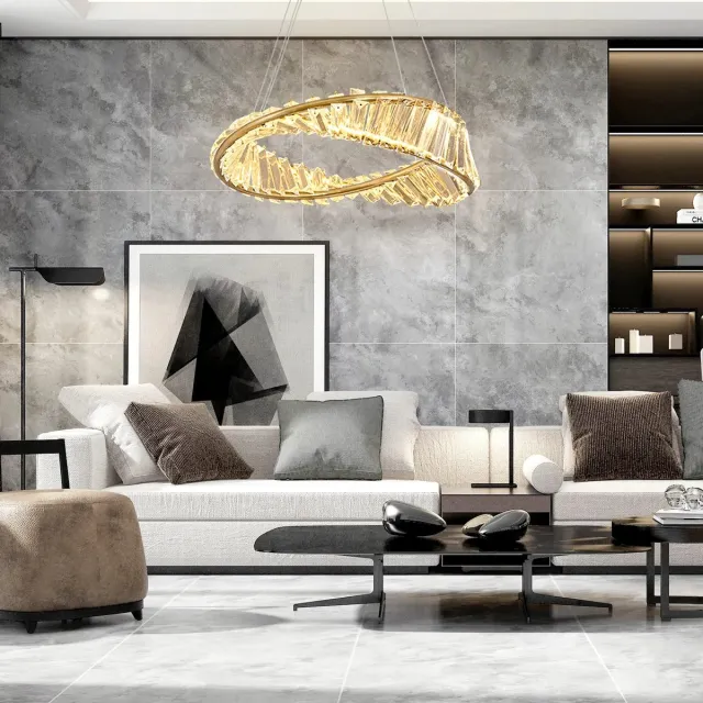 NordHaus Kristallen Hanglamp - LED Kroonluchter - Moderne Plafondlamp - Luxe Design Goud - Diameter 40 cm