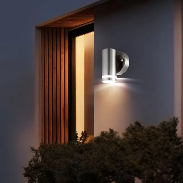 Buitenlamp Buitenverlichting Wandlamp IP44 LED Globo Style 32025 zilver