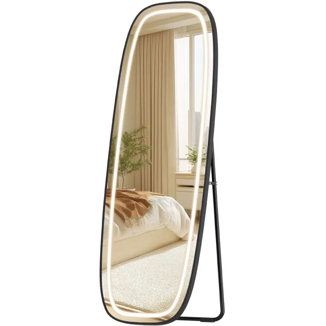 Naiz® Naiz - Ovale spiegel - Met verlichting - Wandspiegel - Staande spiegel - 160 x 50 cm neutraal