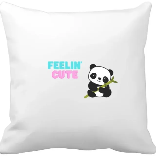 Akyol feelin cute panda Kussen hoes - Panda - panda liefhebbers - verjaardag - dieren liefhebbers - cadeau - kado - geschenk - verjaardagscadeau - 40 bij 40 cm Multicolor