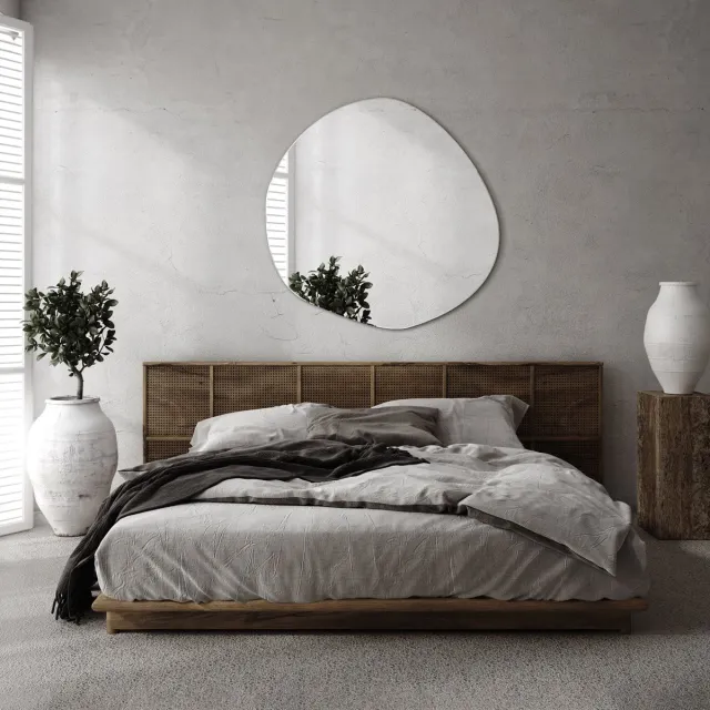 Coloray Wandspiegel - Asymmetrische Spiegel - 67 cm x 67,6 cm - Wandspiegel Organische Vorm - Grote Spiegel - Spiegel - Woonkamer Spiegel - Decoratie Spiegel - Wandspiegel Industrieel - Scandinavische Decoratie Zilver