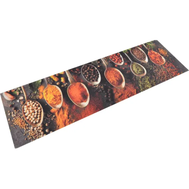 vidaXL Keukenmat wasbaar lepel- en kruidenprint 45x150 cm fluweel Meerkleurig