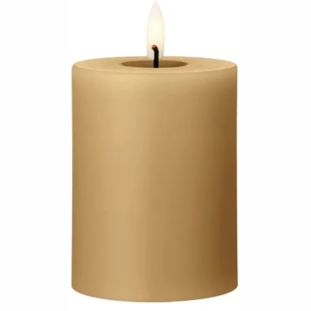 Ester & Erik Led Pillar kaars H10cm almond butter bruin