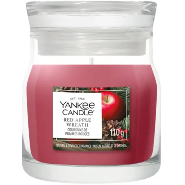 Yankee Candle Red Apple Wreath Small Jar Geurkaars - tot 30 branduren Rood
